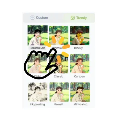 Photo to Cartoon: Step 2 - Select or Describe Your Style