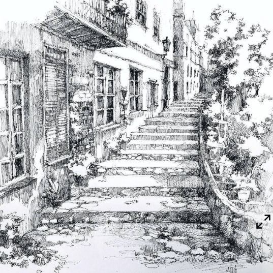 Tintenskizze
